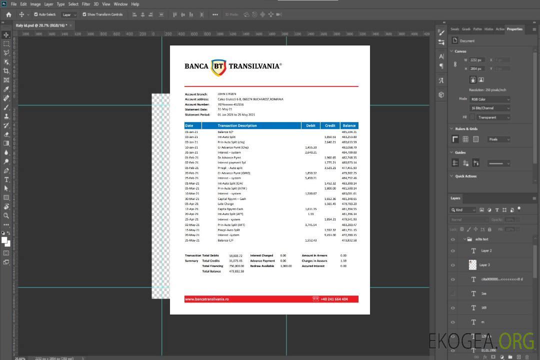 Roumanie Banca Transilvania excel pdf template Roumanie Banca Transilvania excel pdf template